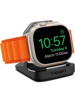 Spigen Rugged Armor Apple Watch Charger Stand for Apple Watch Ultra 2/1, Series 10/9/8/SE2/7/6/SE/5/4 (49mm,46mm,45mm,44mm,42mm,41mm,40mm) Durable TPU with Non-Slip Stable Base - Black  - Image 1