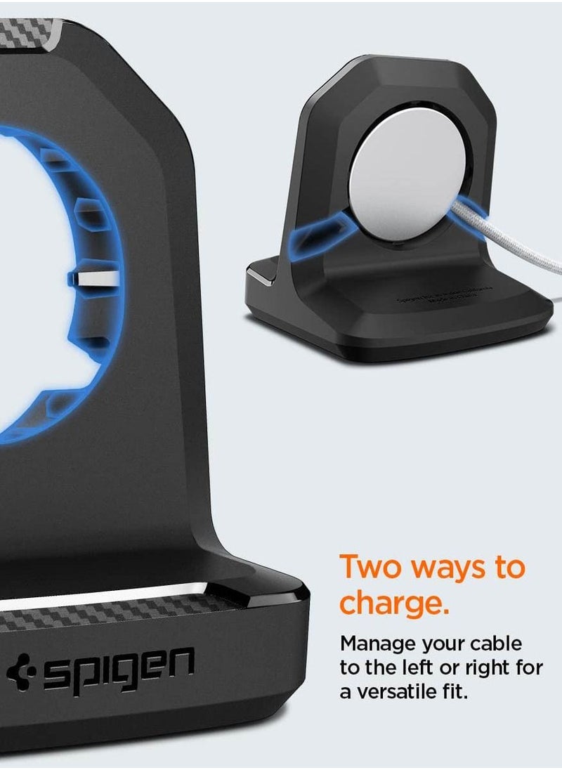 Spigen Rugged Armor Apple Watch Charger Stand for Apple Watch Ultra 2/1, Series 10/9/8/SE2/7/6/SE/5/4 (49mm,46mm,45mm,44mm,42mm,41mm,40mm) Durable TPU with Non-Slip Stable Base - Black  - Image 3