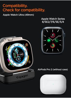 Spigen Rugged Armor Apple Watch Charger Stand for Apple Watch Ultra 2/1, Series 10/9/8/SE2/7/6/SE/5/4 (49mm,46mm,45mm,44mm,42mm,41mm,40mm) Durable TPU with Non-Slip Stable Base - Black  - Image 2