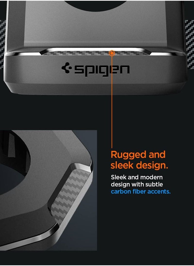 Spigen - Rugged Armor Apple Watch Charger Stand for Apple Watch Ultra 2/1, Series 10/9/8/SE2/7/6/SE/5/4 (49mm,46mm,45mm,44mm,42mm,41mm,40mm) Durable TPU with Non-Slip Stable Base - Black - Image 1