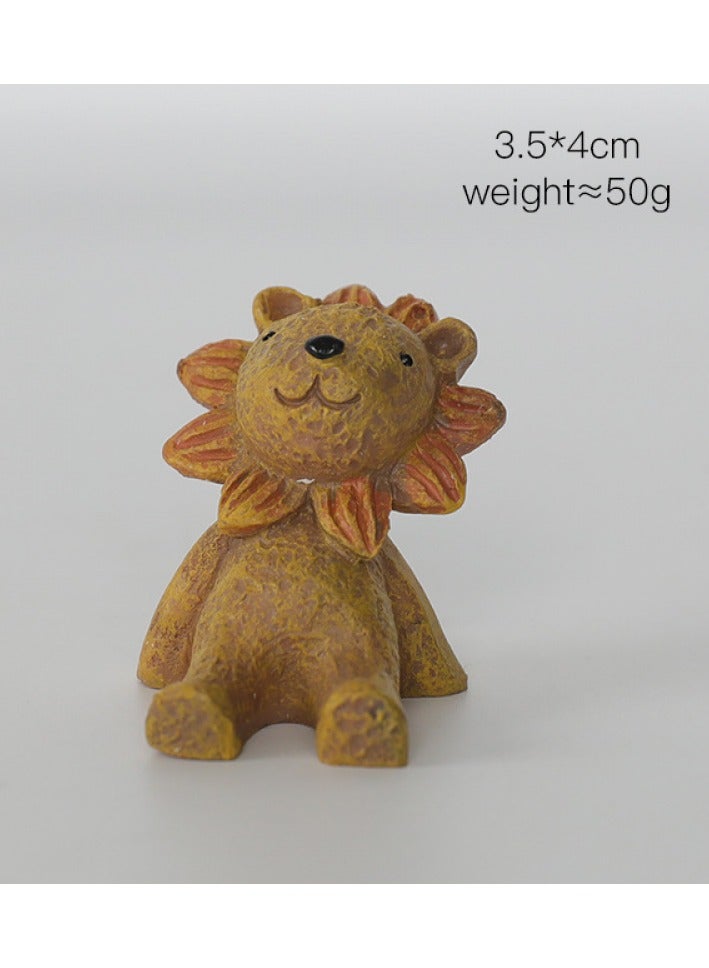 Y&D Looking Up At The Starry Sky Small Animal Ornaments Mini Animal Ornaments Home Decorations-Lion