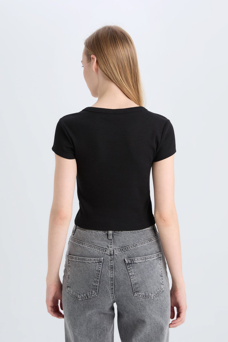 DeFacto Woman Slim Fit Camisole Short Sleeve T - Image 5