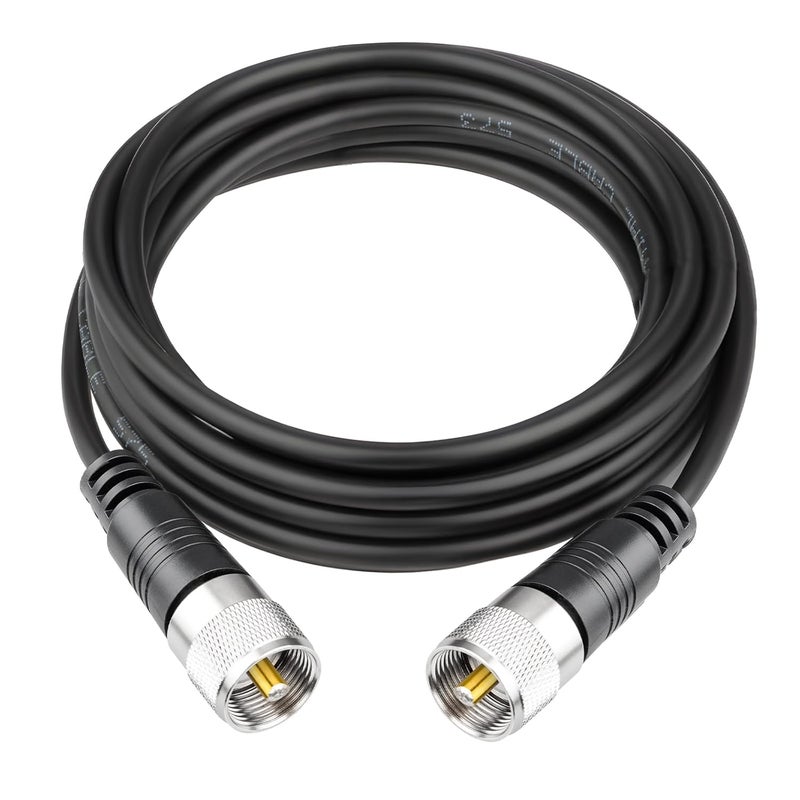 RFAdapter RG58 Coax Cable, CB Antenna Coaxial Cables, 10ft PL 259 UHF Male to Male Cable, 50 Ohm Low Loss for HAM Radio Antenna - Image 1