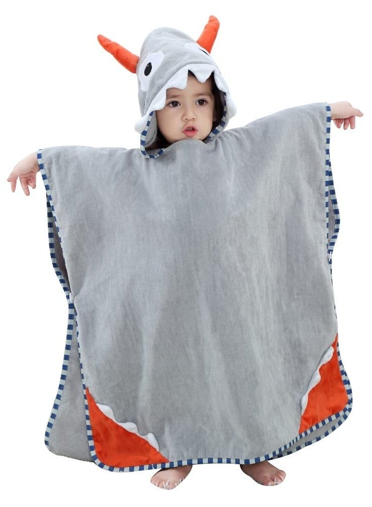 Cotton Bathrobe, Premium Toddler Hooded Beach Towel For Boys Girls, Soft And Absorbent Animal Kids Bathrobe - Image 1