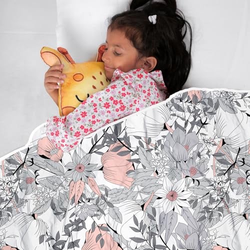 Divine Casa Floret 100% Cotton Single Kids Dohar | 120 GSM | Soft & Lightweight Throw Blanket | Cozy & Breathable Bedding | All-Season Comfort | 140 x 100 CM, Griffin - Image 3