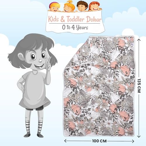 Divine Casa Floret 100% Cotton Single Kids Dohar | 120 GSM | Soft & Lightweight Throw Blanket | Cozy & Breathable Bedding | All-Season Comfort | 140 x 100 CM, Griffin - Image 5