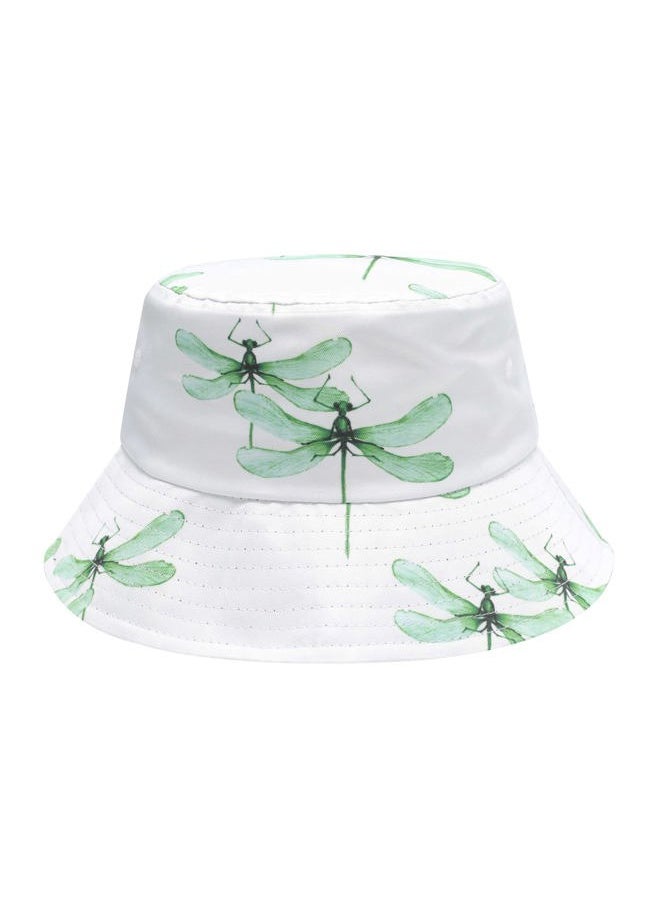 ZLYC Unisex Cute Print Bucket Hat Summer Travel Fisherman Cap for Women Men Teens (Dragonfly White)  - Image 1