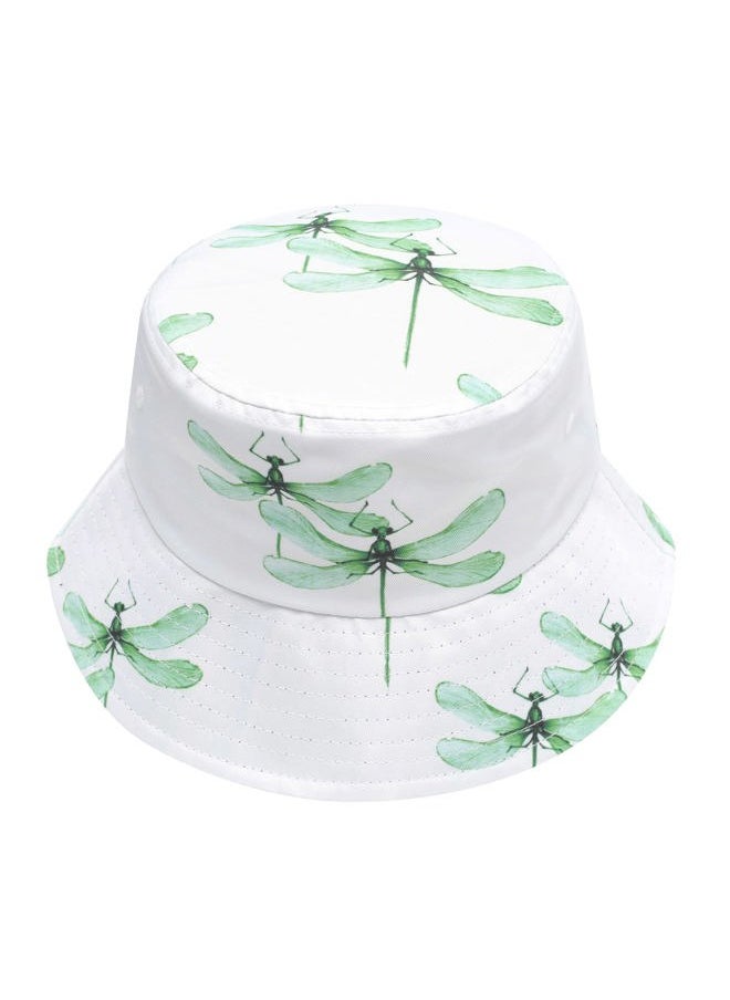 ZLYC Unisex Cute Print Bucket Hat Summer Travel Fisherman Cap for Women Men Teens (Dragonfly White)  - Image 4