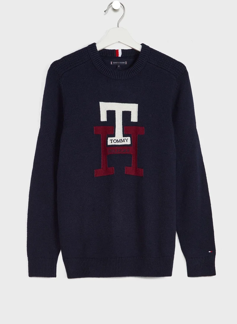 TOMMY HILFIGER Youth Bold Monogram Sweater