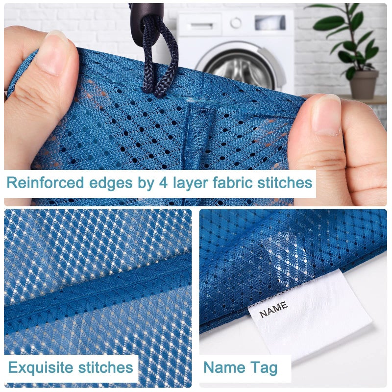 Polecasa Diamond Mesh Laundry Bags  24 X 36 Inches Heavy Duty Mesh Laundry Bag With Id Tag And Drawstring Closure  Large Laundry Hamper Liner  Washable Laundry Bag For Travel  Sports  Dorms (Blue) - Image 5