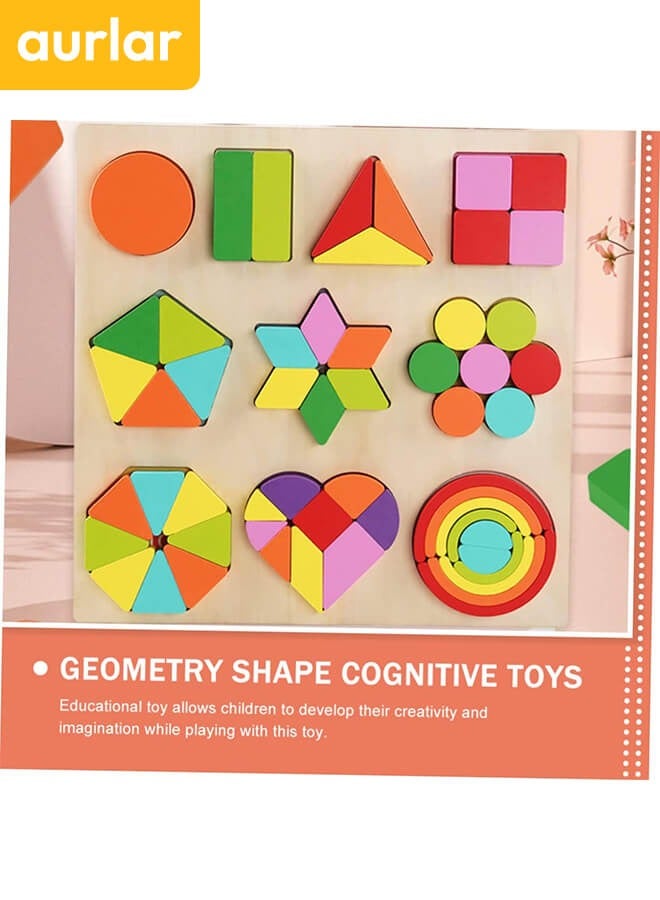 Aurlar 1 Set Early Education Jigsaw Puzzle Geometry Toys Puzzle Toys Interactive Toys Wooden Blocks Teaching Materials Toddler - Image 1