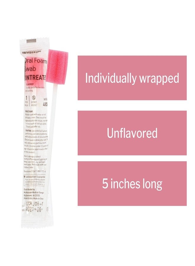 McKesson Oral Foam Swabs, Untreated, Gentle and Daily Oral Cleaning, Unflavored, 250 Count, 1 Pack - Image 4