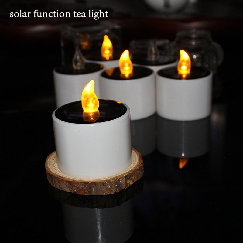 6Pcs Outdoor Solar Candles Realistic and Bright Flameless Tea Lights for Camping Wedding Birthday Home Window Yard Decor - Image 4