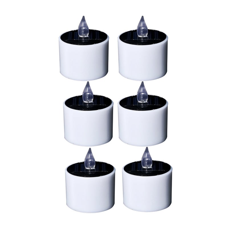 6Pcs Outdoor Solar Candles Realistic and Bright Flameless Tea Lights for Camping Wedding Birthday Home Window Yard Decor - Image 3