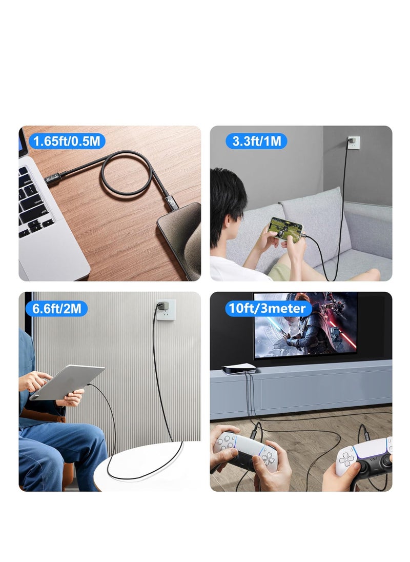 USB C to USB C Cable 10ft, Long USB C 3.2 Gen 2x2 Cable, USB C Monitor Cable 4K, 20Gbps Data Transfer 100W Fast Charging, Compatible with Oculus Quest, MacBook Pro, Acer, Dell, HP, Portable Monitor