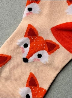 The Socks Hype 3 Pairs Unisex Fox Face Socks for Men Women - Comfortable Cotton Blend Socks | Suitable for 35-42 Sizes | Whimsical Fox Design, Perfect for Animal Lovers  - Image 3