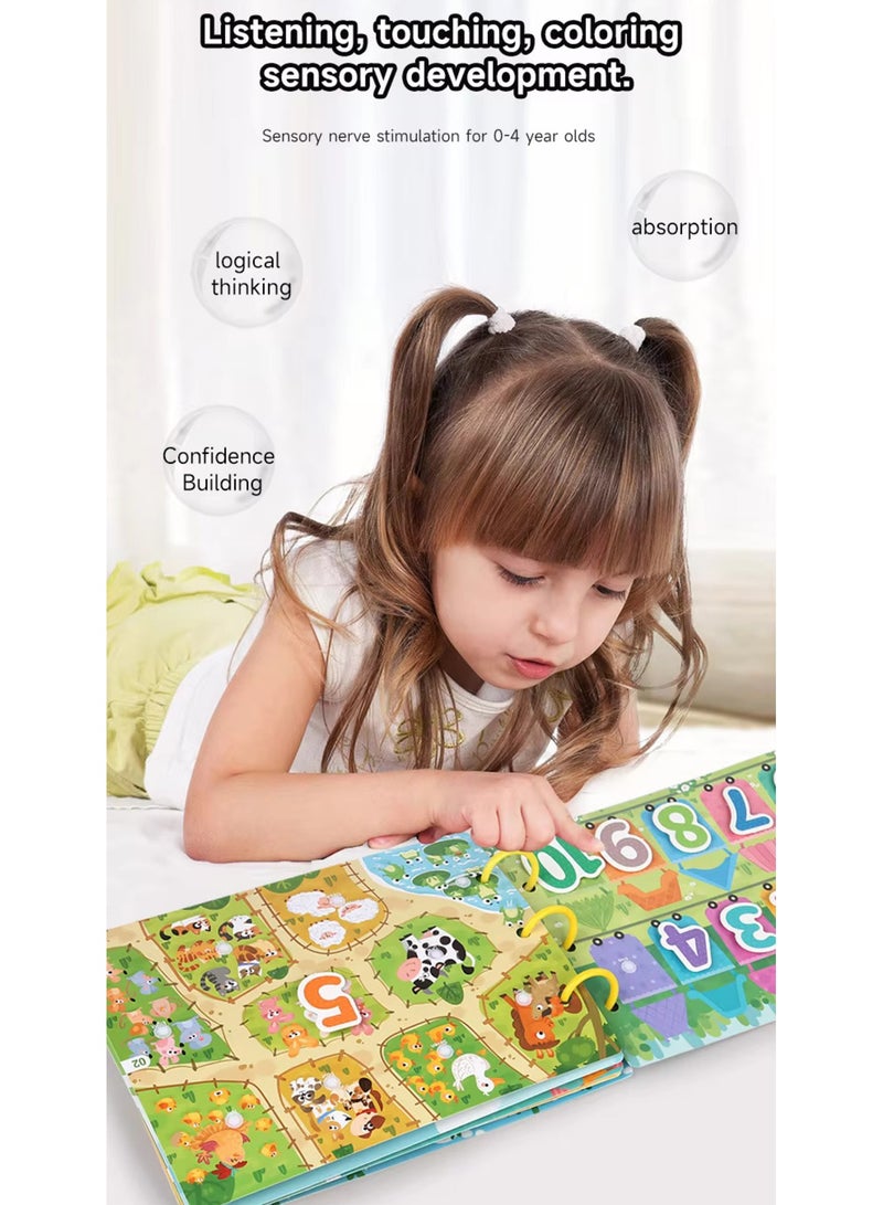 Early Children Educational Book for Children, Stickers Board, Animal & Numbers Matching, Verbal Awareness and Mastery of Words for Their General Knowledge, Preschool Educational Toy for Boys and Girls 1-5 Years - Image 4