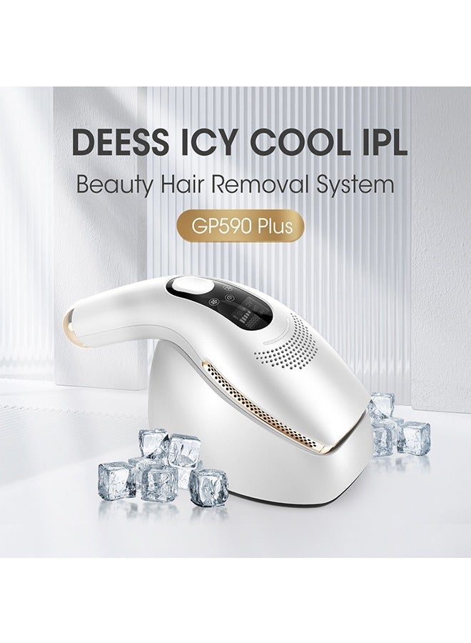 ديس جهاز GP590 Plus لإزالة الشعر بتقنية IPL مع تبريد الثلج مع 3 مصابيح باللون الذهبي - Image 2