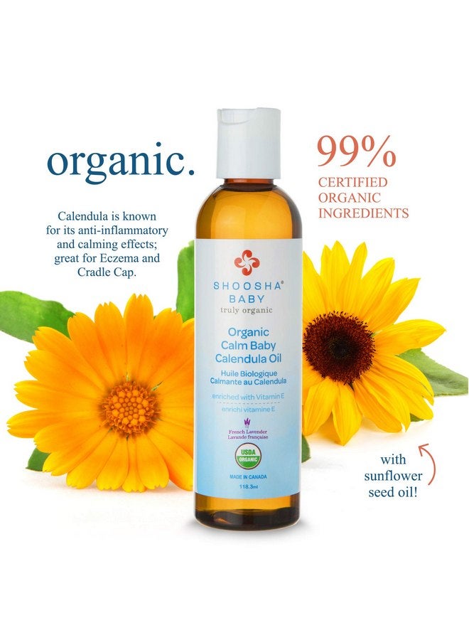 Shoosha Organic Calendula Oil French Lavender, for Babies, Real Calendula Oil, Calendula Massage Oil Moisturizer, Hypoallergenic, Gluten-Free, 100% Biodegradable - Image 2