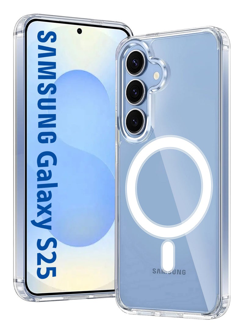 CATANES Samsung Galaxy S25 MagSafe Case Support Wireless Charging Slim Thin Magnetic Cover Anti Scratch Shockproof Hard Transparent Phone Case Compatible with Samsung Galaxy S25 6.2 Inch - Image 1