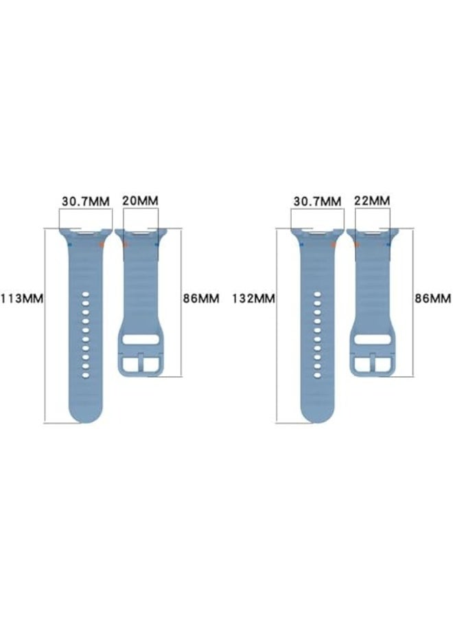 أربطة رياضية متوافقة مع ساعة سامسونج جالاكسي 8/8 كلاسيك، حزام بديل من السيليكون الناعم بدون فجوات بنقرة واحدة لساعة جالاكسي 8 40 44 مم/8 كلاسيك 46 مم للرجال والنساء (أزرق فاتح) - Image 3