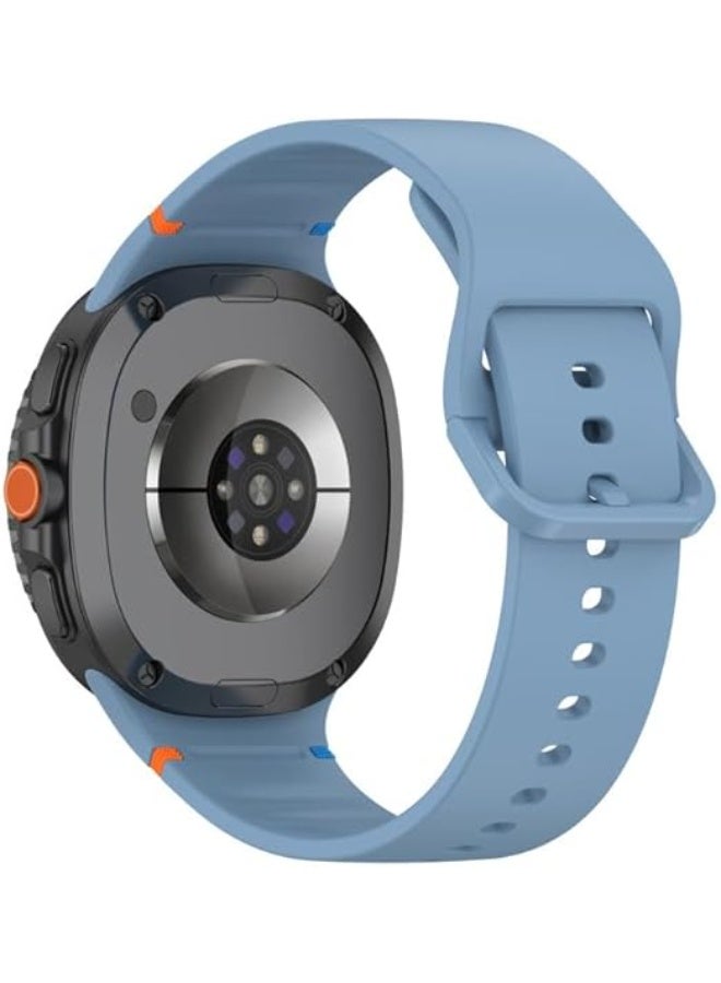 أربطة رياضية متوافقة مع ساعة سامسونج جالاكسي 8/8 كلاسيك، حزام بديل من السيليكون الناعم بدون فجوات بنقرة واحدة لساعة جالاكسي 8 40 44 مم/8 كلاسيك 46 مم للرجال والنساء (أزرق فاتح) - Image 4