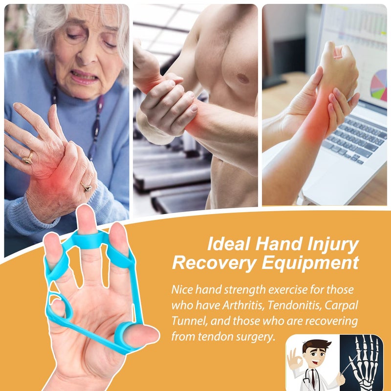 Pnrskter Hand Grip Strengthener, Finger exerciser, Grip Strength Trainer (6 PCS),NEW MATERIAL,Forearm grip workout, Finger Stretcher, Relieve Wrist Pain, Carpal tunnel. (Finger exerciser) - Image 3