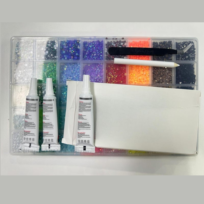 40 Colors Resin Jelly Rhinestones for Bedazzling, 3mm 32000 Pcs Flatback Gems for Crafting, Bedazzling Kit with 3Pcs B7000 Glue for Clothing Shoes Nail Book Diamond Art - Image 4