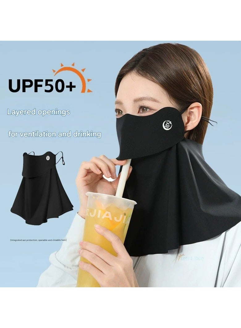 Goolsky Women’s Sun Protection Face Mask with Neck Cover – Ice Silk Breathable UV Shield Scarf Mask  - Image 1