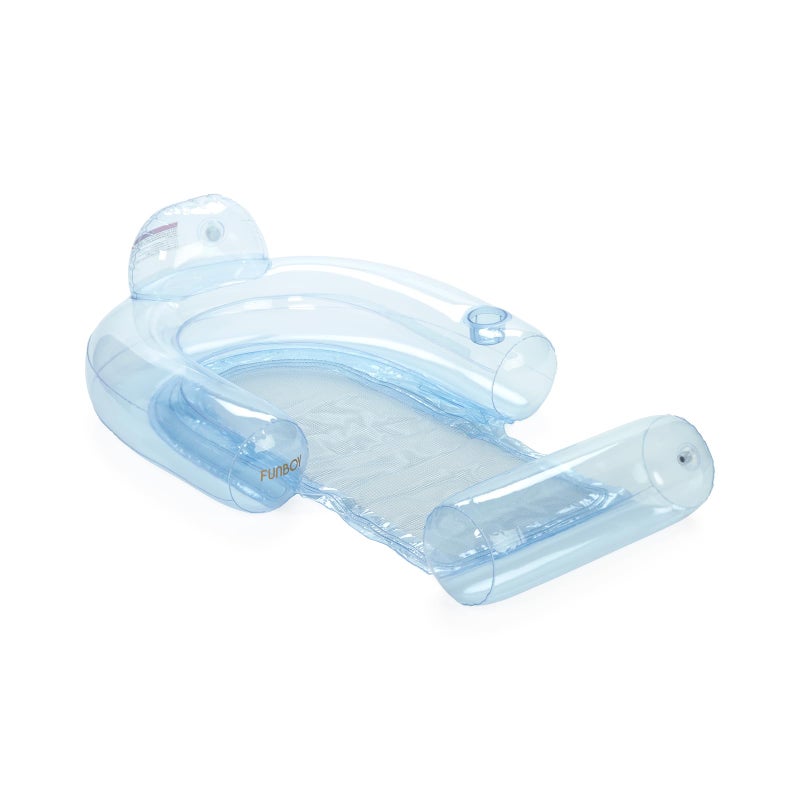 FUNBOY Clear Blue Mesh Chair 2-in-1 Water Chair with Cooling Mesh and Water Hammock Inflatable Pool Float - Image 5