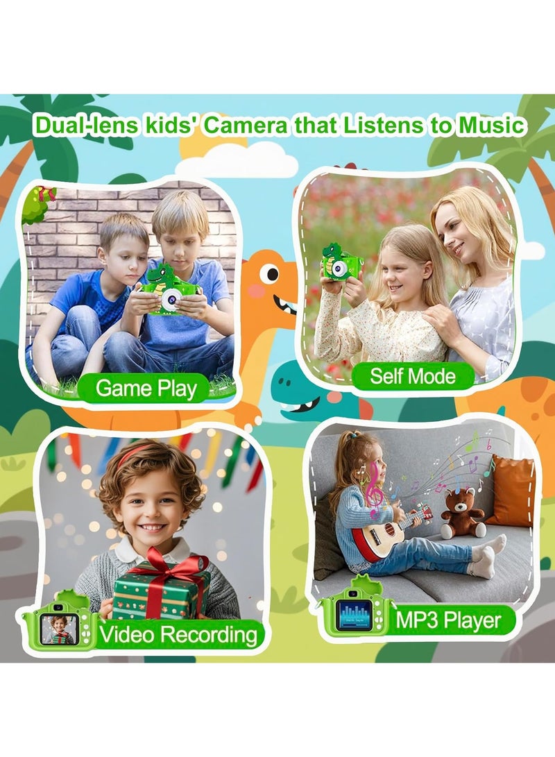 Children Camera , 64GB Digital Camera for Kids, Dinosaurs Birthday Gifts for Boys Age 3-12, 1080P HD Video Camera for Toddler, Children Toys for 3 4 5 6 7 8 9 Year Old Boys - Image 3