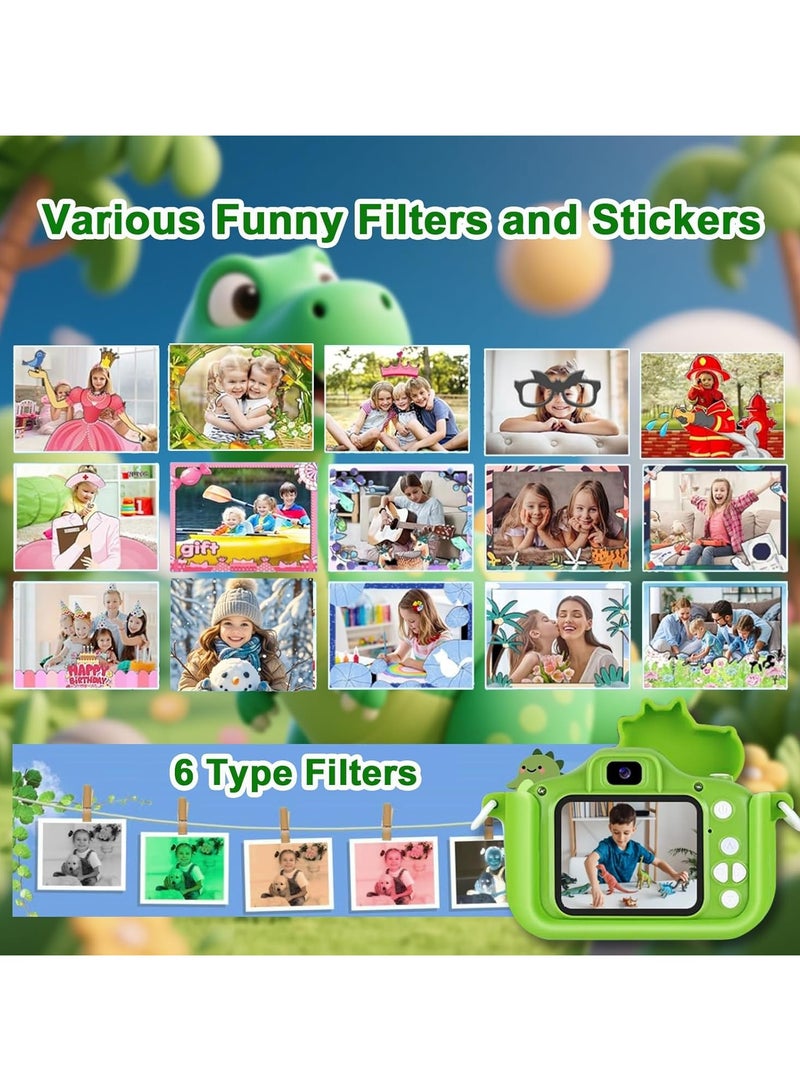 Children Camera , 64GB Digital Camera for Kids, Dinosaurs Birthday Gifts for Boys Age 3-12, 1080P HD Video Camera for Toddler, Children Toys for 3 4 5 6 7 8 9 Year Old Boys - Image 5
