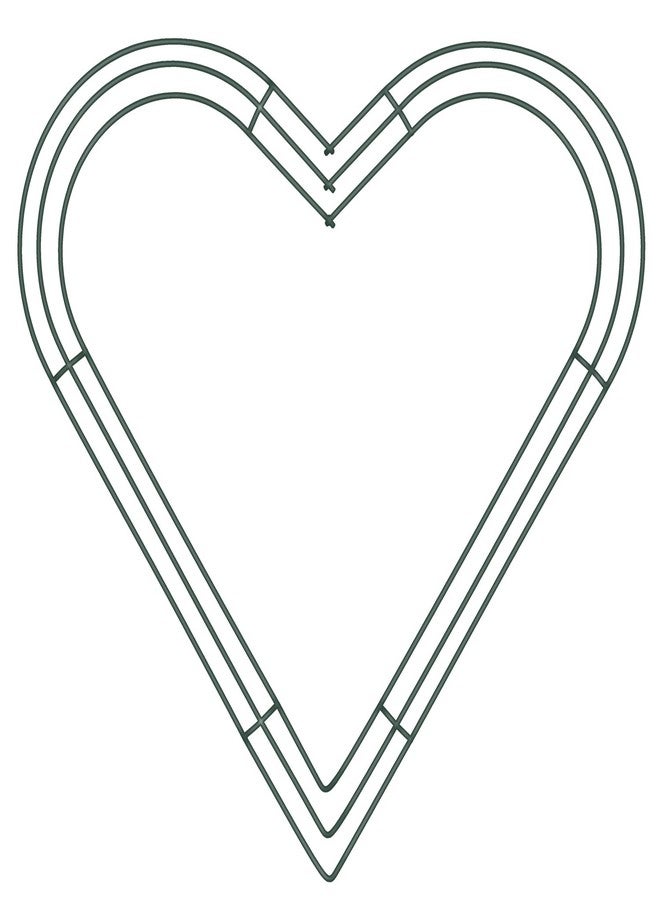 Bememo 2 Pcs Heart Wire Wreath Frame Metal Flower Wreath Frames for New Year Valentines Christmas Party Decoration, Dark Green(16 Inch) - Image 5