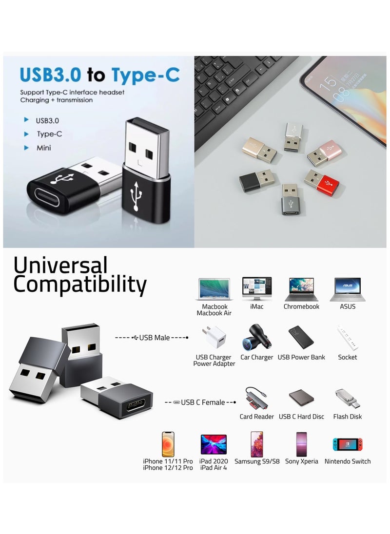 BSNL - 2-Pieces USB-A to Type-C Converter OTG Adapter With Advanced USB 3.0 Technology Supporting Data Transfer And Charging Black - Image 1