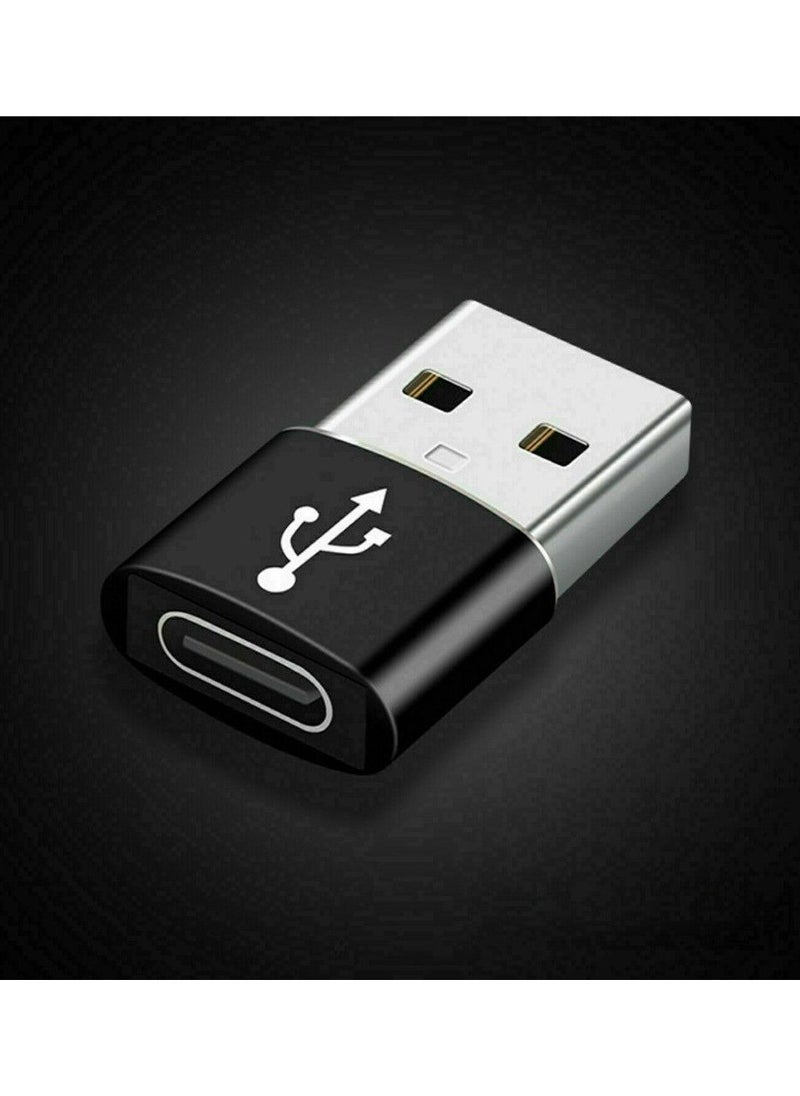 BSNL - 2-Pieces USB-A to Type-C Converter OTG Adapter With Advanced USB 3.0 Technology Supporting Data Transfer And Charging Black - Image 1