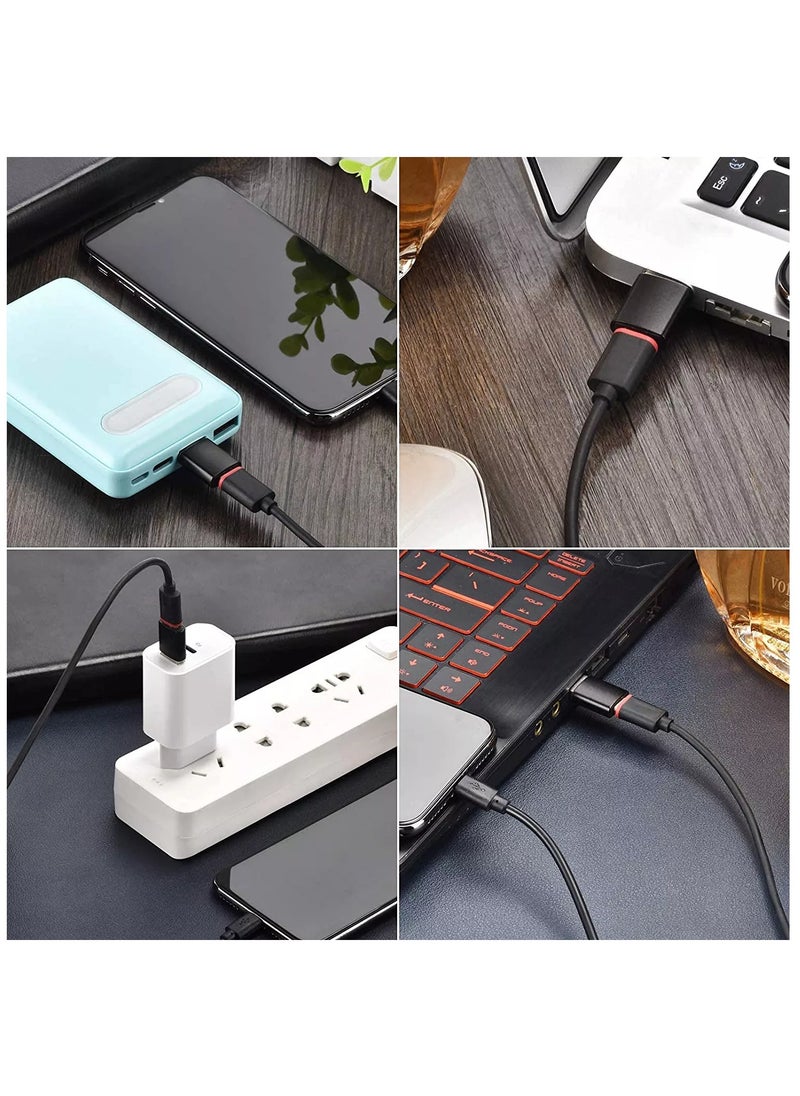 BSNL - 2-Pieces USB-A to Type-C Converter OTG Adapter With Advanced USB 3.0 Technology Supporting Data Transfer And Charging Black - Image 1
