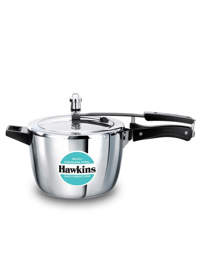Hawkins 4.5 Litre Triply Stainless Steel Pressure Cooker, Inner Lid Cooker, Silver (Hsst45) - Image 1