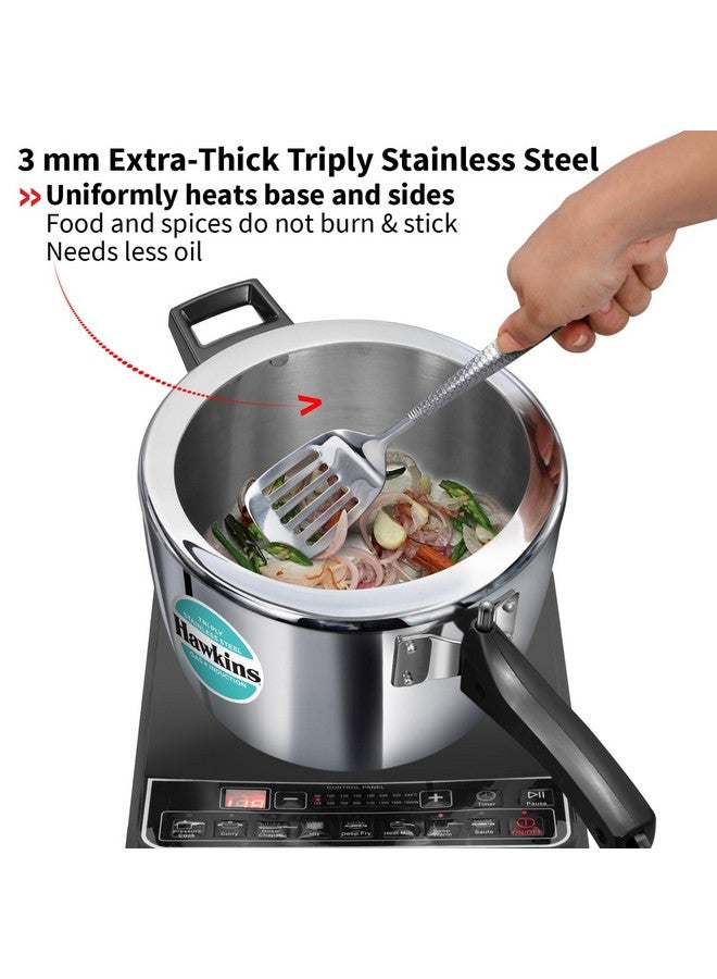 Hawkins 4.5 Litre Triply Stainless Steel Pressure Cooker, Inner Lid Cooker, Silver (Hsst45) - Image 2