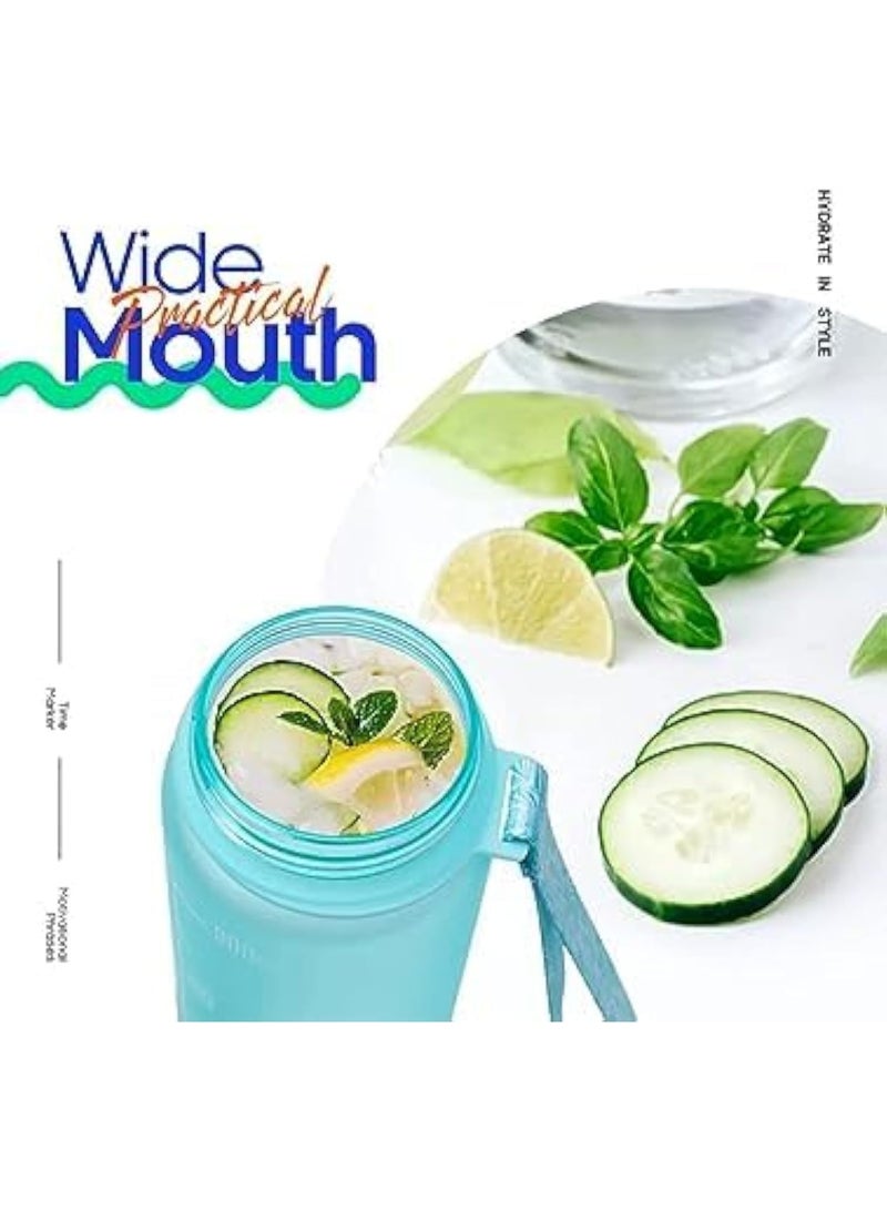 CAZADORA CAZADORA Sports Water Bottle 1L with Motivational Time Marker – BPA-Free Tritan Plastic – Leakproof Flip-Top Lid with Built-in Straw for Easy Sipping – Hourly Hydration Tracker with Inspiring Quotes – Durable & Odorless Reusable Bottle with Wide Mouth Opening for Ice and Fruit Infusion – Perfect for Gym, Office, School, Kids, Travel, Cycling, and Sports – Includes Carry Strap for On-the-Go Use – Dishwasher Safe and Eco-Friendly Design – Encourages Healthy Habits and Daily Hydration – Vibrant Colors for Every Personality – Gift for Students, Athletes, and Active Lifestyles – Lightweight, Portable, and Stylish Companion - Image 3