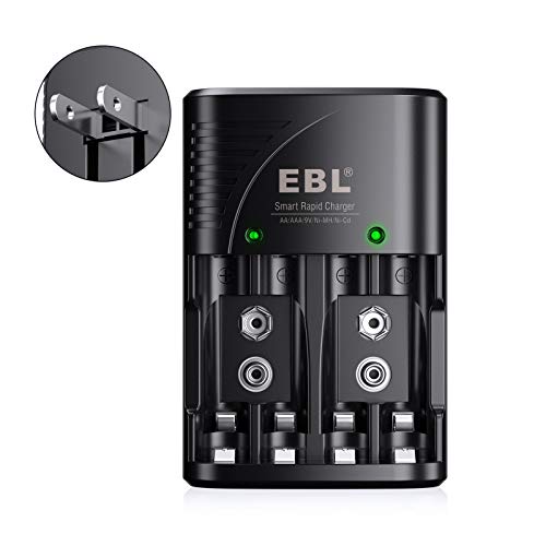 EBL Smart Rapid AA AAA Charger for AA AAA 9V Rechargeable Batteries Ni-MH Ni-CD Rechargeable Batteries - Image 1