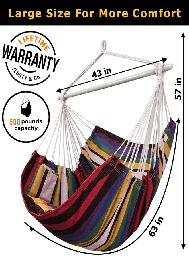 Lulladle Large Hammock Chair Hanging Rope Swing - Hammock Chair Bedrooms - Swing Chair Indoor - Hanging Chair Outdoor - Max Weight 500 Lbs - Image 3