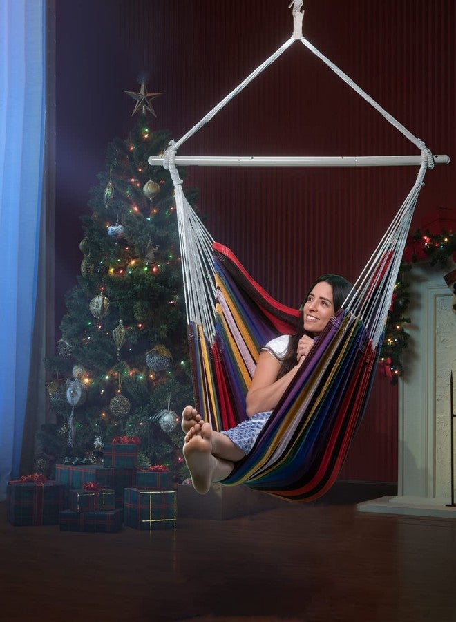 Lulladle Large Hammock Chair Hanging Rope Swing - Hammock Chair Bedrooms - Swing Chair Indoor - Hanging Chair Outdoor - Max Weight 500 Lbs - Image 2