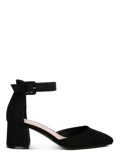 London Rag Mid Heeled Casual Sandals in Black