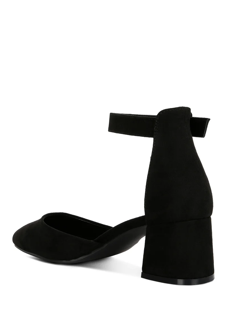 London Rag Mid Heeled Casual Sandals in Black