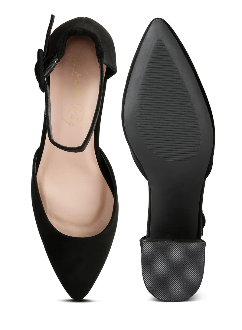 London Rag Mid Heeled Casual Sandals in Black