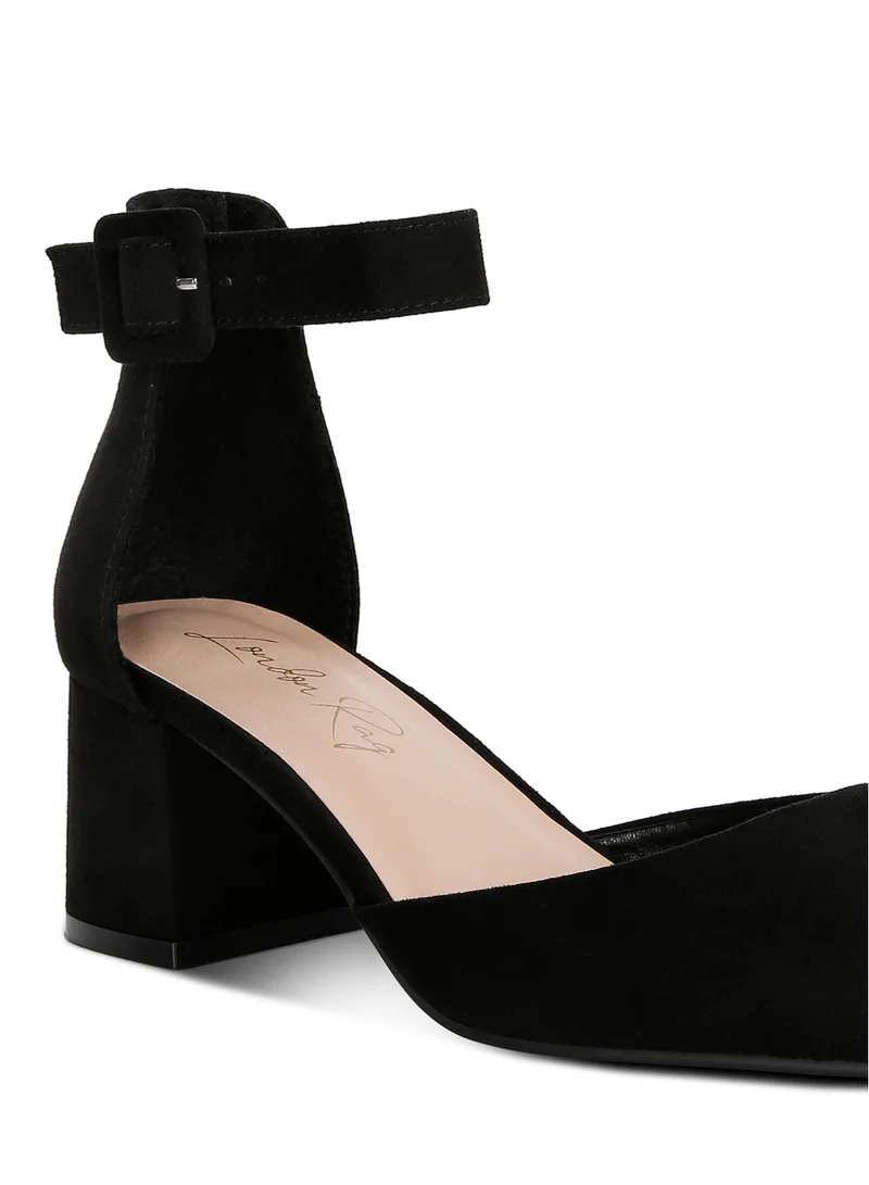 London Rag Mid Heeled Casual Sandals in Black