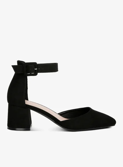 London Rag Mid Heeled Casual Sandals in Black