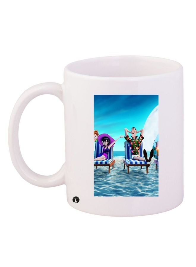 RYN Cartoon Printed Coffee Mug White/Blue/Purple 11ounce