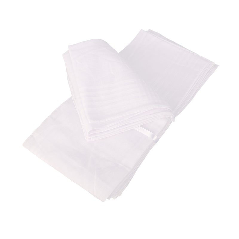 12pcs White Cotton Handkerchiefs Cotton Towels Hankerchief for Men Women Children Kids (38 * 38cm) - Image 4
