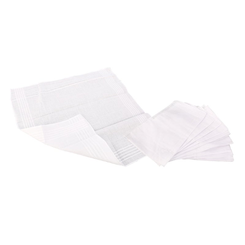 12pcs White Cotton Handkerchiefs Cotton Towels Hankerchief for Men Women Children Kids (38 * 38cm) - Image 5